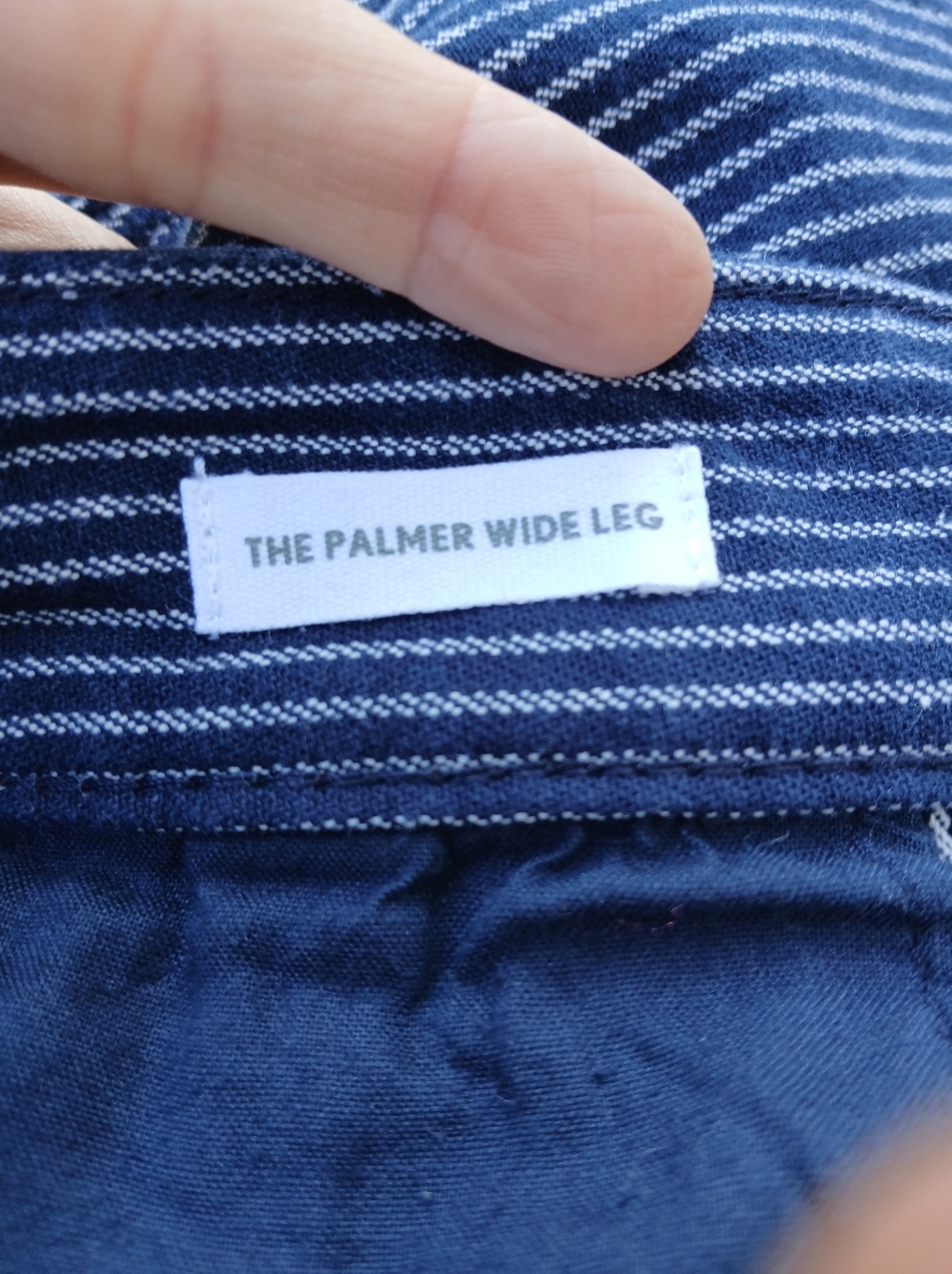 Loft Palmer Pinstripe Wide Leg Pants Navy Size 10 - Picture 6 of 8